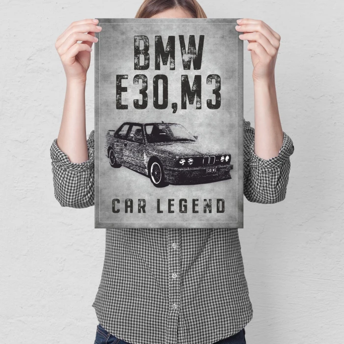 Plakat metalowy BMW E30 M3 CAR LEGEND Prezent