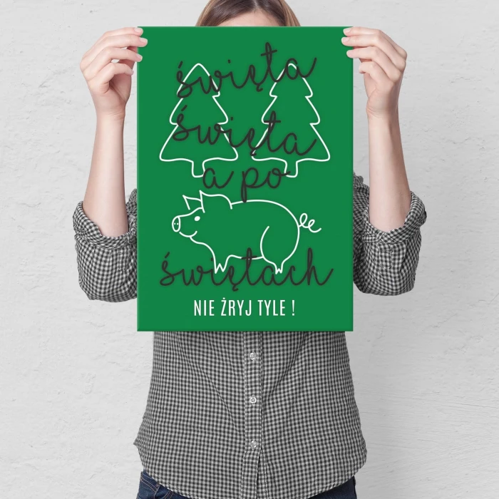 Plakat metalowy Święta Święta Prezent
