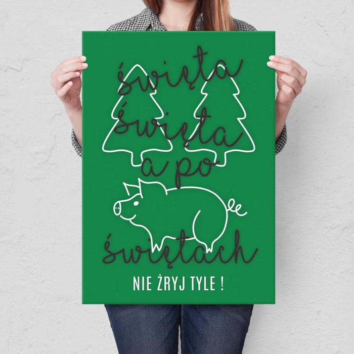 Plakat metalowy Święta Święta Prezent