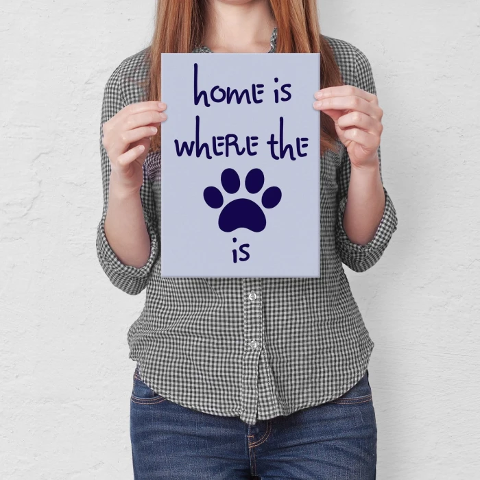 Plakat metalowy Dom jest tam gdzie pies Prezent