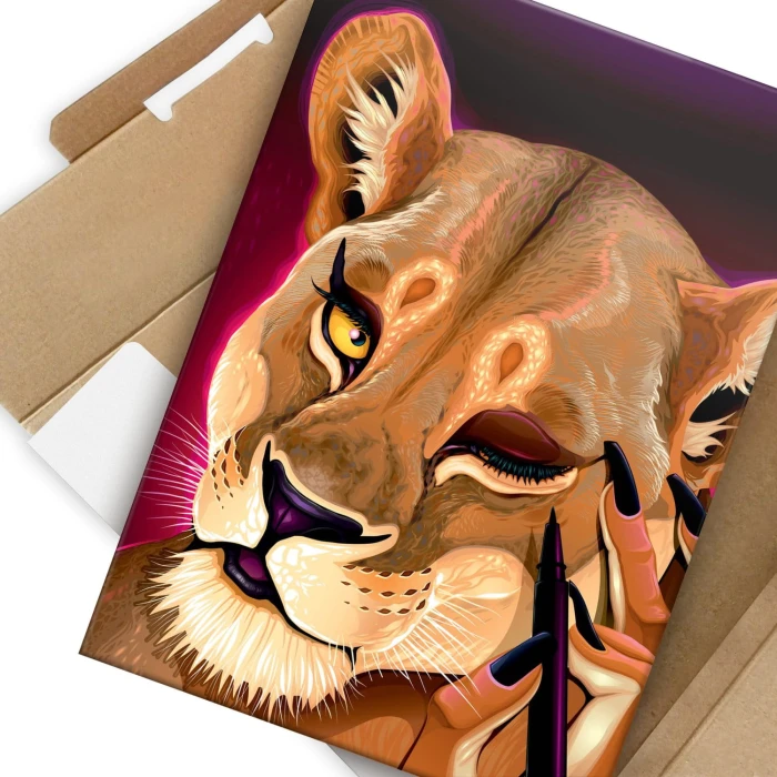 Plakat metalowy Lioness Prezent