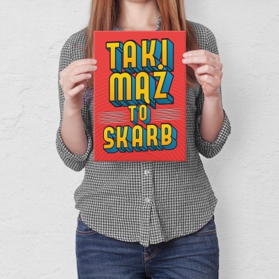 Plakat metalowy Taki mąż to skarb Prezent