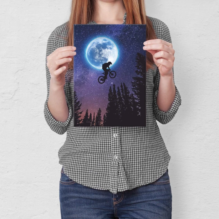 Plakat metalowy Moonbike Prezent