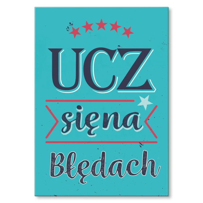 Plakat metalowy Ucz się na błędach Prezent