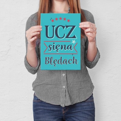 Plakat metalowy Ucz się na błędach Prezent