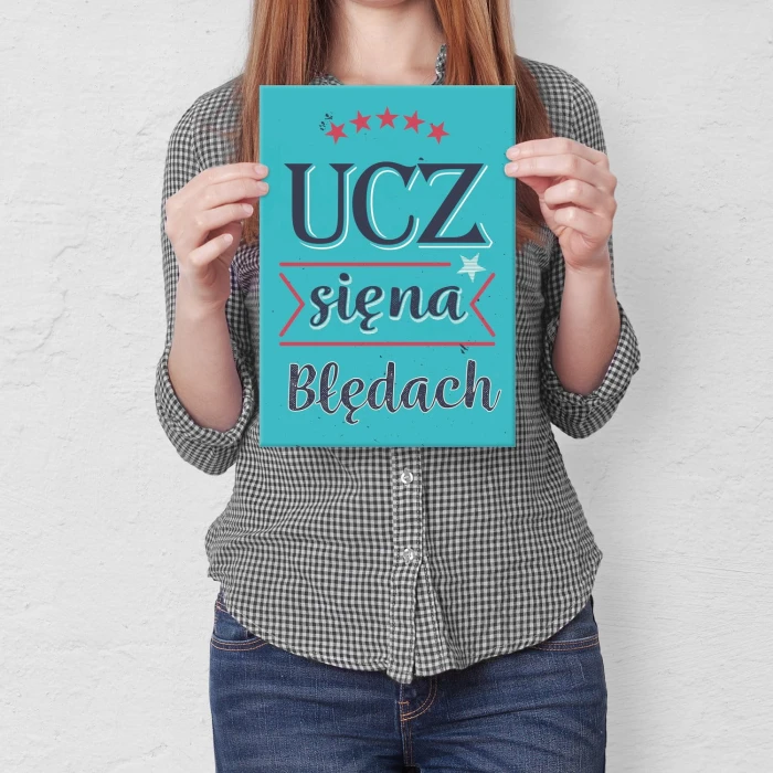 Plakat metalowy Ucz się na błędach Prezent