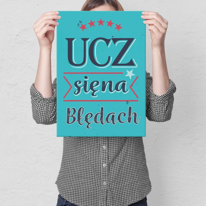 Plakat metalowy Ucz się na błędach Prezent