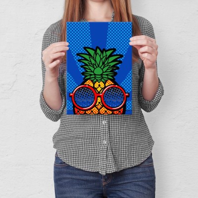 Plakat metalowy Ananas popart Prezent