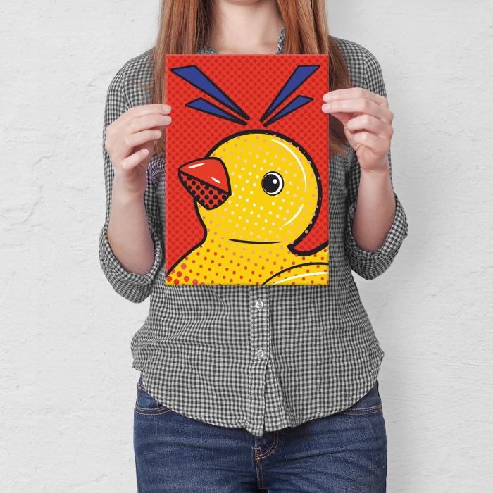 Plakat metalowy Duck popart Prezent