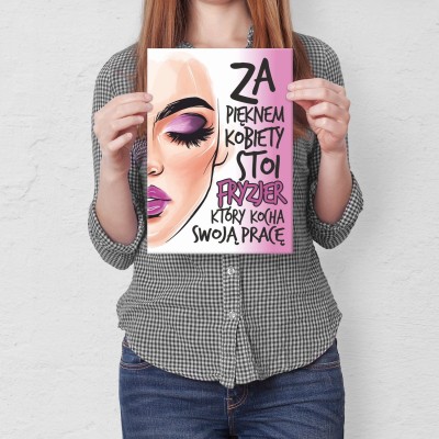 Plakat metalowy Fryzjer Prezent