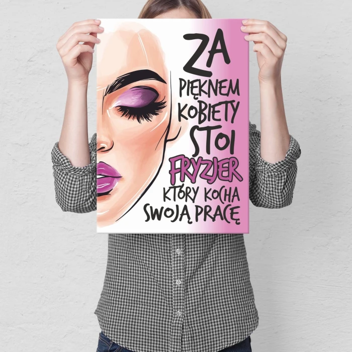 Plakat metalowy Fryzjer Prezent