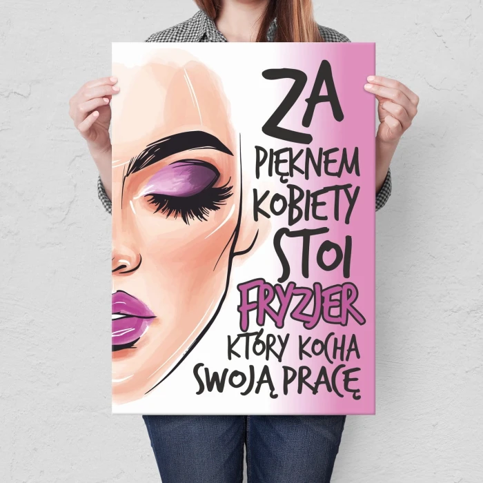 Plakat metalowy Fryzjer Prezent