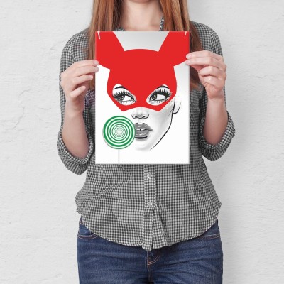 Plakat metalowy Rendierwoman Prezent