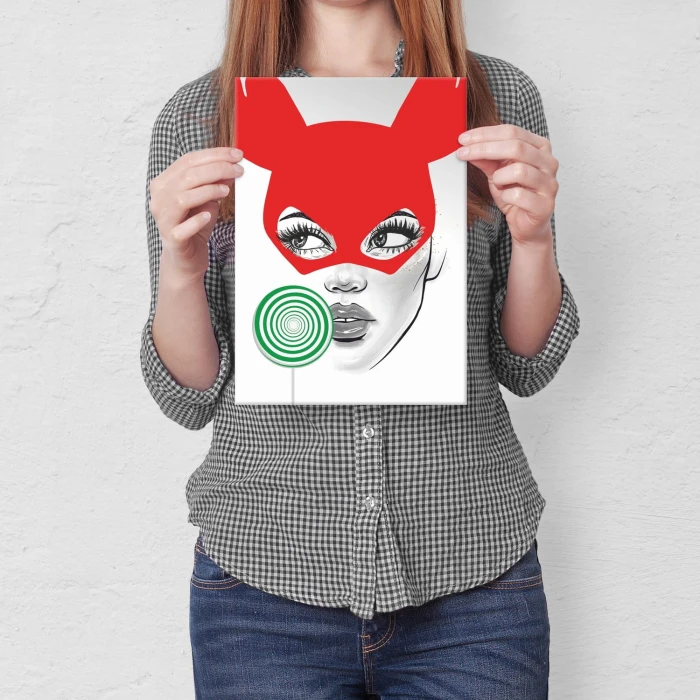 Plakat metalowy Rendierwoman Prezent