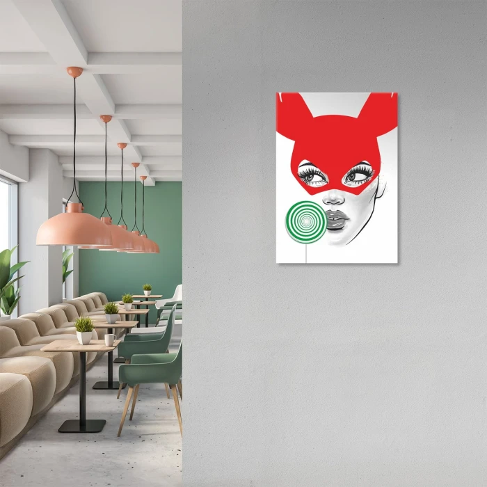 Plakat metalowy Rendierwoman Prezent
