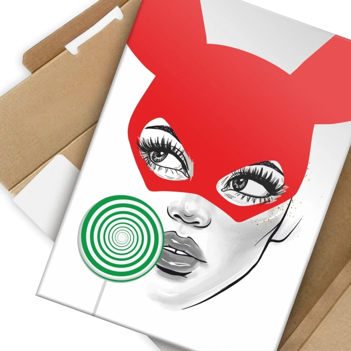 Plakat metalowy Rendierwoman Prezent