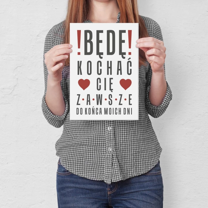 Plakat metalowy będę kochać cię zawsze Prezent