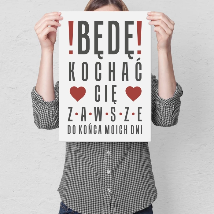 Plakat metalowy będę kochać cię zawsze Prezent