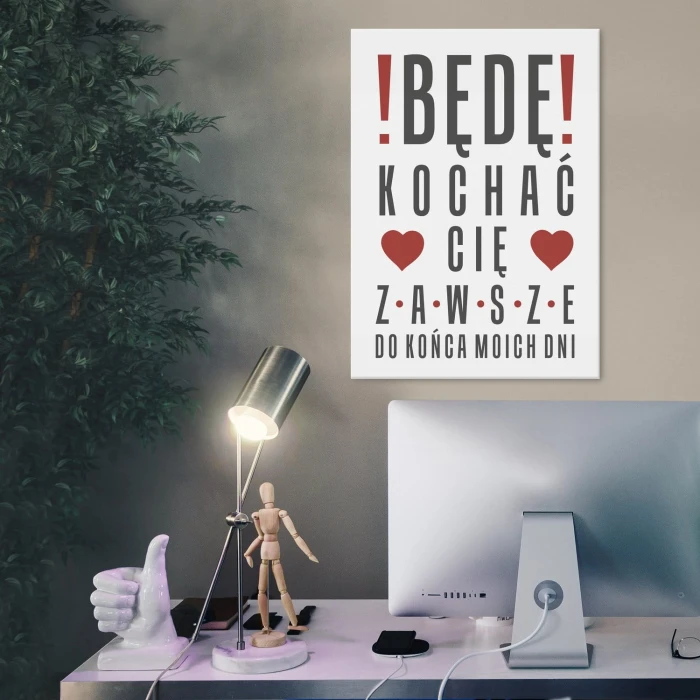 Plakat metalowy będę kochać cię zawsze Prezent