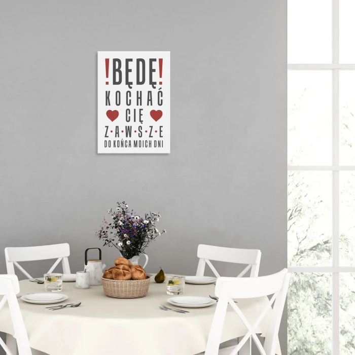Plakat metalowy będę kochać cię zawsze Prezent