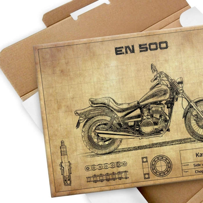 Plakat metalowy Kawasaki EN 500 Prezent