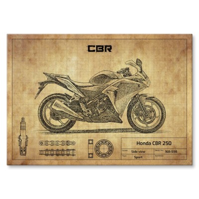 Plakat metalowy Honda CBR 250 Prezent