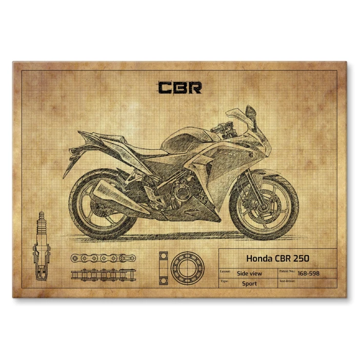 Plakat metalowy Honda CBR 250 Prezent