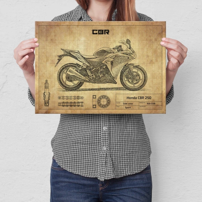 Plakat metalowy Honda CBR 250 Prezent