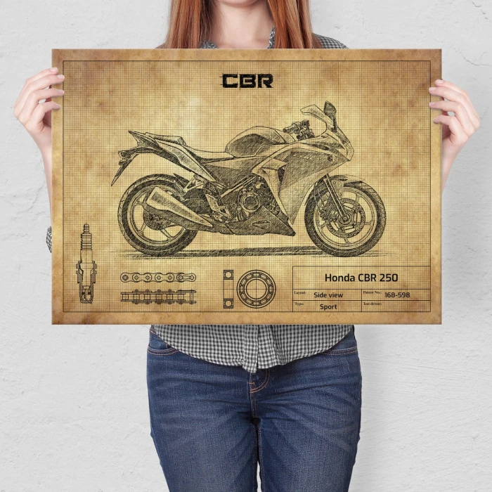 Plakat metalowy Honda CBR 250 Prezent