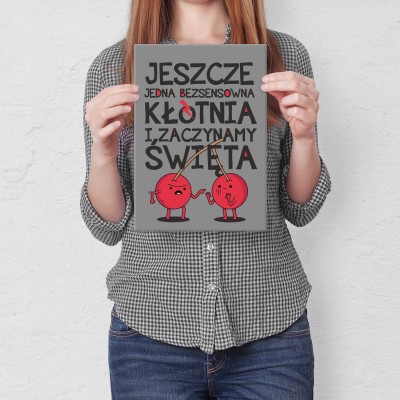 Plakat metalowy zaczynamy Święta Prezent