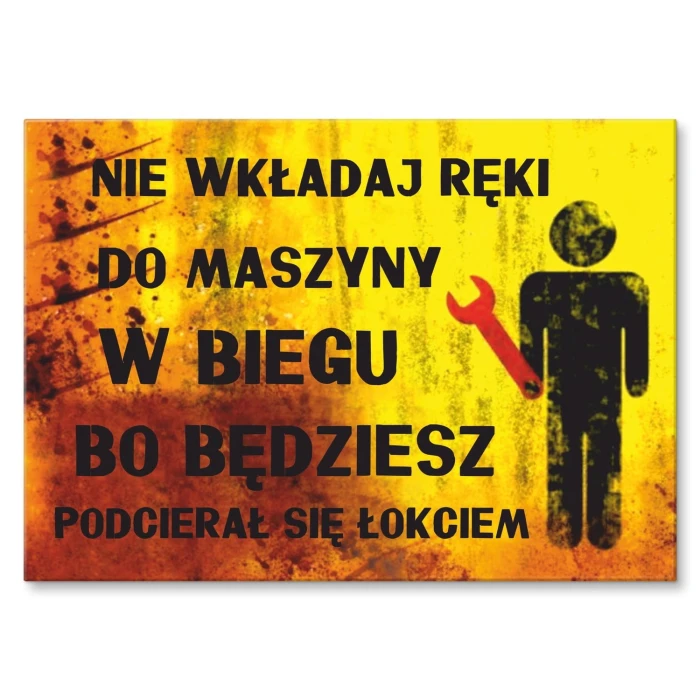 Plakat metalowy Nie wkładaj ręki Prezent