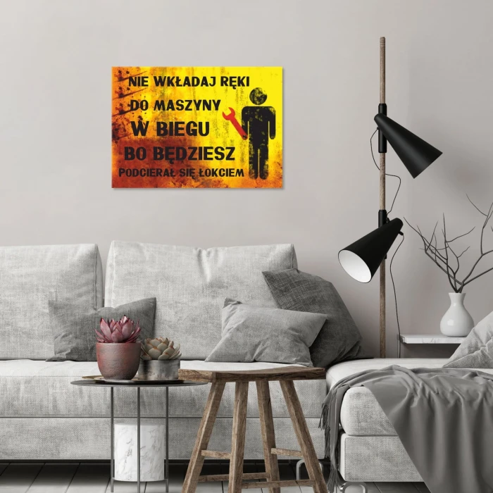 Plakat metalowy Nie wkładaj ręki Prezent