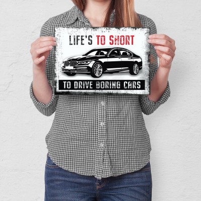 Plakat metalowy BMW LIFE IS TO SHORT Prezent