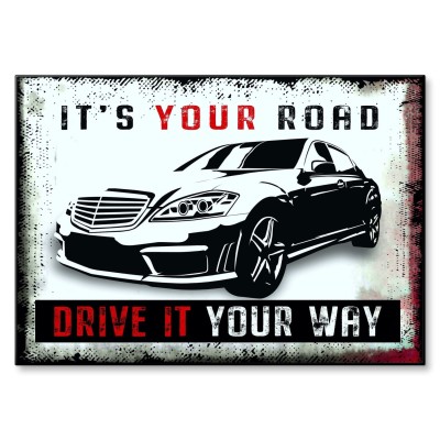 Plakat metalowy IT IS YOUR ROAD MERC Prezent
