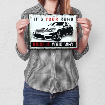 Plakat metalowy IT IS YOUR ROAD MERC Prezent