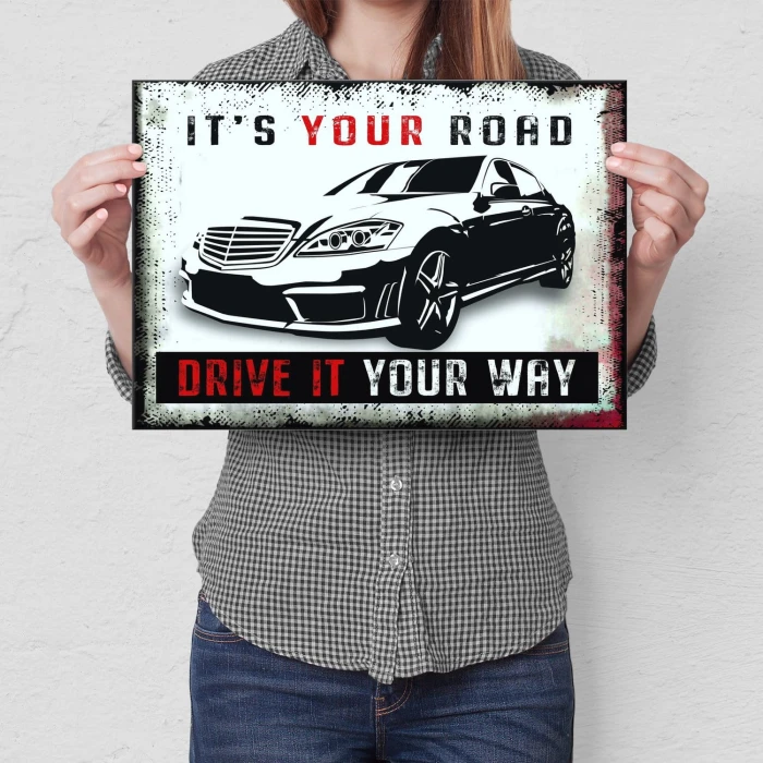 Plakat metalowy IT IS YOUR ROAD MERC Prezent