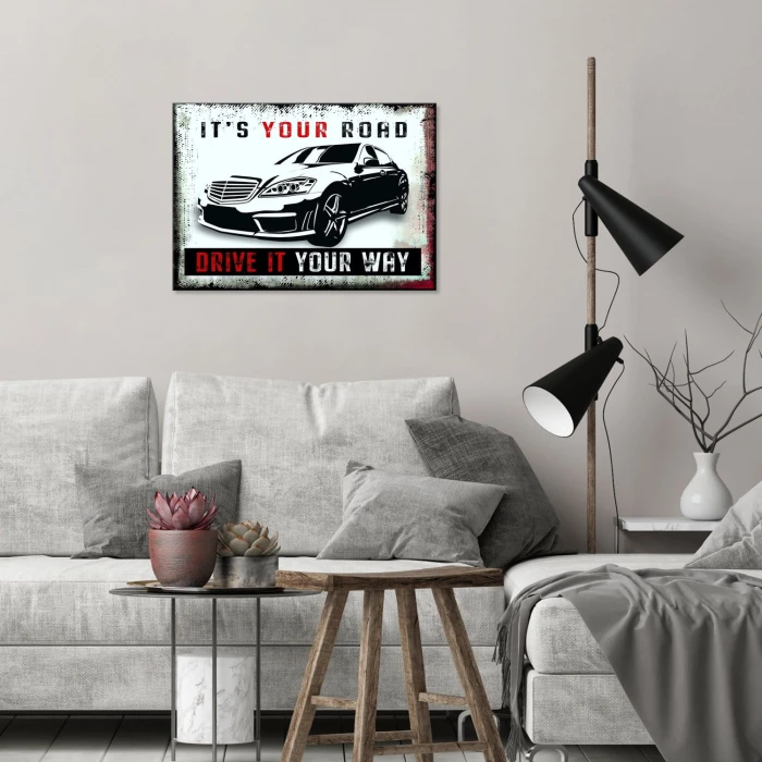 Plakat metalowy IT IS YOUR ROAD MERC Prezent