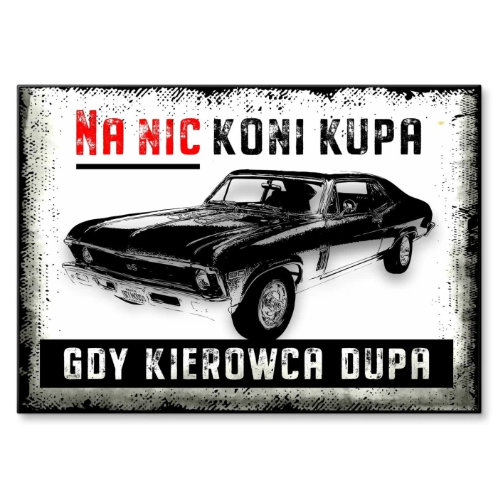 Plakat metalowy na nic koni kupa Prezent