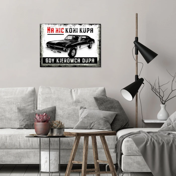 Plakat metalowy na nic koni kupa Prezent