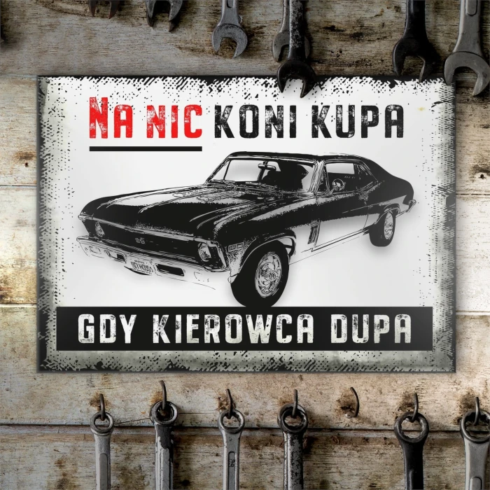 Plakat metalowy na nic koni kupa Prezent
