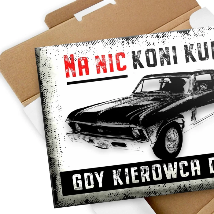 Plakat metalowy na nic koni kupa Prezent