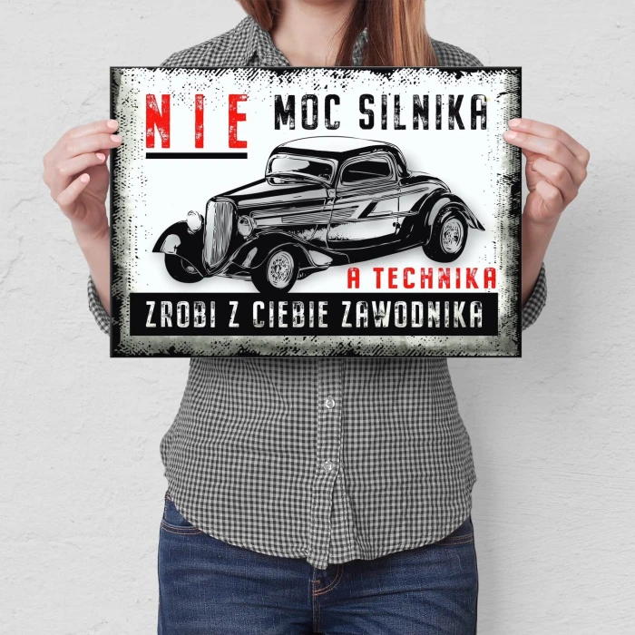 Plakat metalowy nie moc silnika Prezent