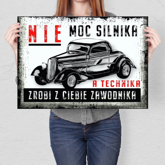 Plakat metalowy nie moc silnika Prezent
