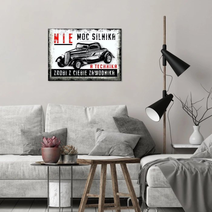 Plakat metalowy nie moc silnika Prezent