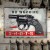 Plakat metalowy no warning shots Prezent