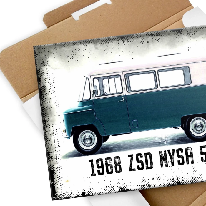 Plakat metalowy 1968 ZSD NYSA 522 Prezent