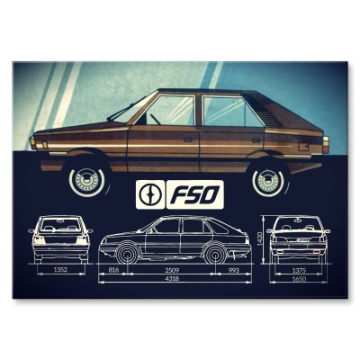 Plakat metalowy fso polonez Prezent