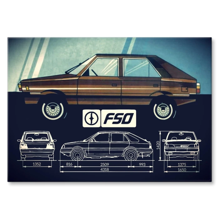 Plakat metalowy fso polonez Prezent