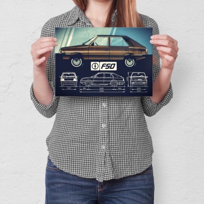 Plakat metalowy fso polonez Prezent