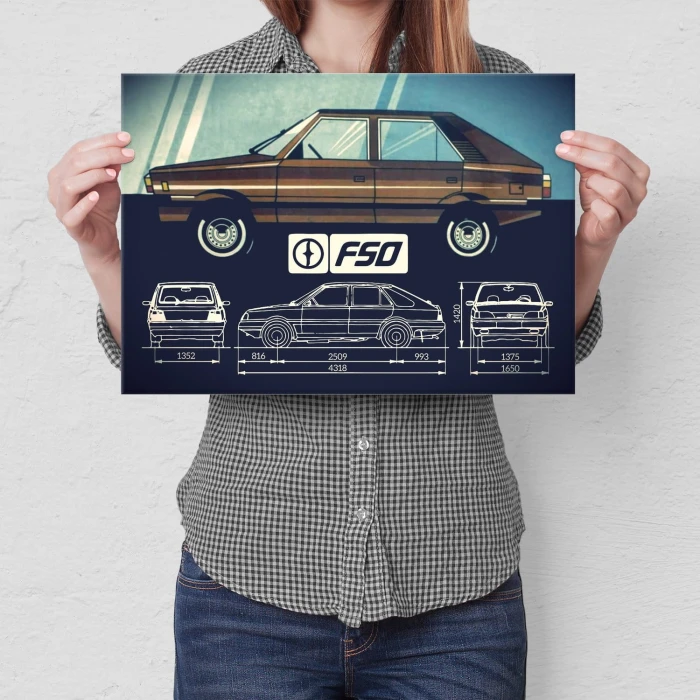 Plakat metalowy fso polonez Prezent